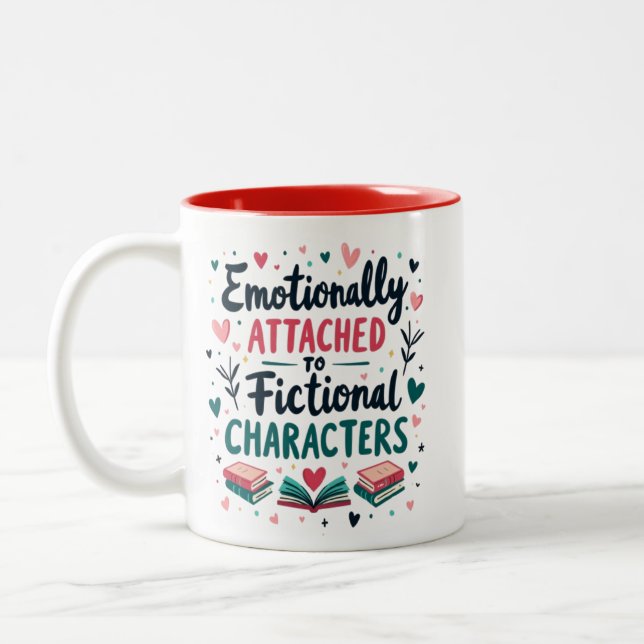 Caneca De Café Em Dois Tons Ligado Emocionalmente a Caracteres Ficcionais (Esquerda)
