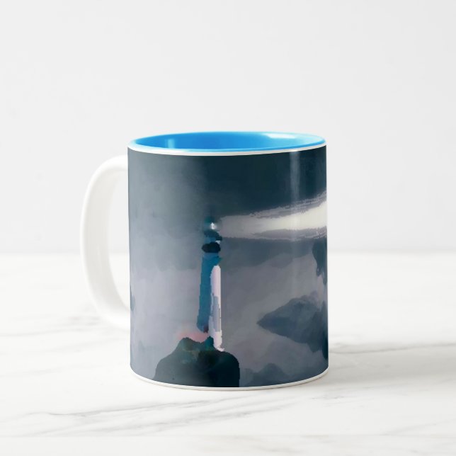 Caneca De Café Em Dois Tons Lighthouse blue mug (Frente Esquerda)