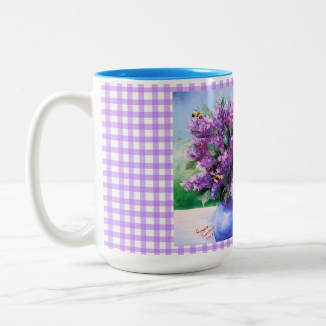 Caneca De Café Em Dois Tons Lilacs e Bees Mugs & Cups (Esquerda)