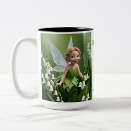 Caneca De Café Em Dois Tons Lily of the Valley Flower Fairy
