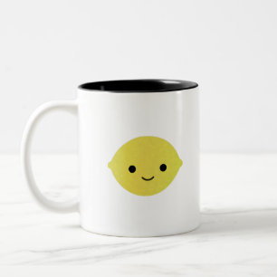 Caneca De Café Em Dois Tons Limão de Cartoon Bonito