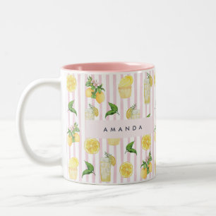 Caneca De Café Em Dois Tons Limonada de limões personalizados com cor de água