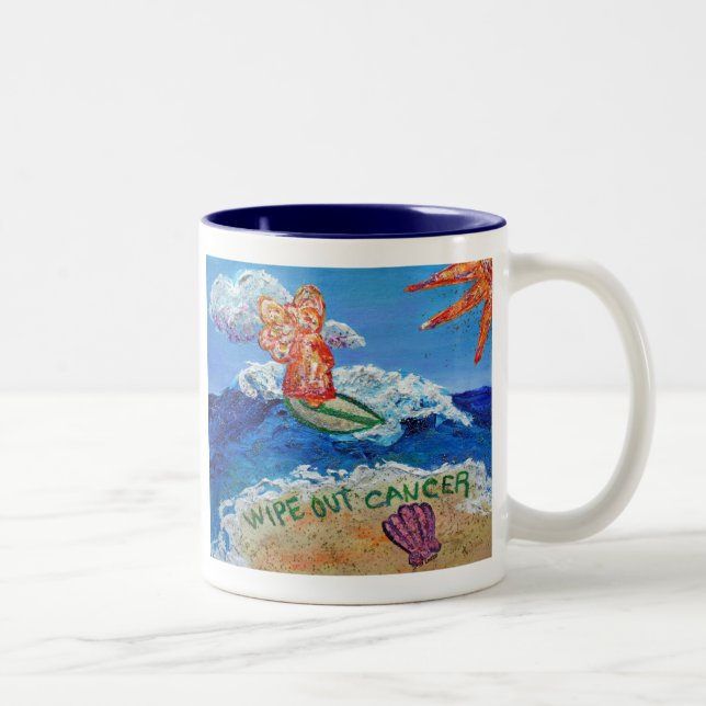 Caneca De Café Em Dois Tons Limpar Anjo Cancer (Direita)