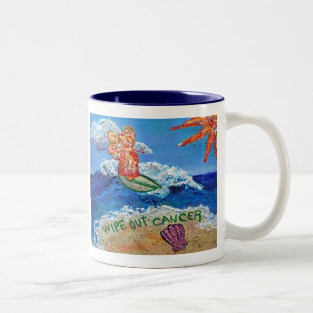 Caneca De Café Em Dois Tons Limpar Cancer Angel Mug (Direita)