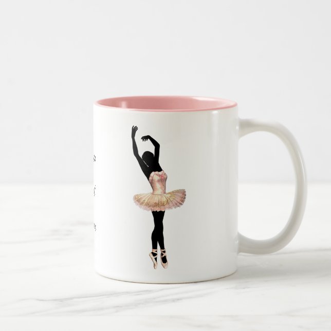Caneca De Café Em Dois Tons Linda Ballerina a rosa (Direita)