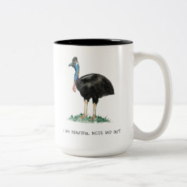 Caneca De Café Em Dois Tons Linda Coffee Cassowary De Dois Toneladas