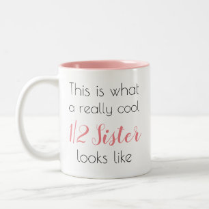 Caneca De Café Em Dois Tons Linda Meia Irmã Personalizada Fofo Menina