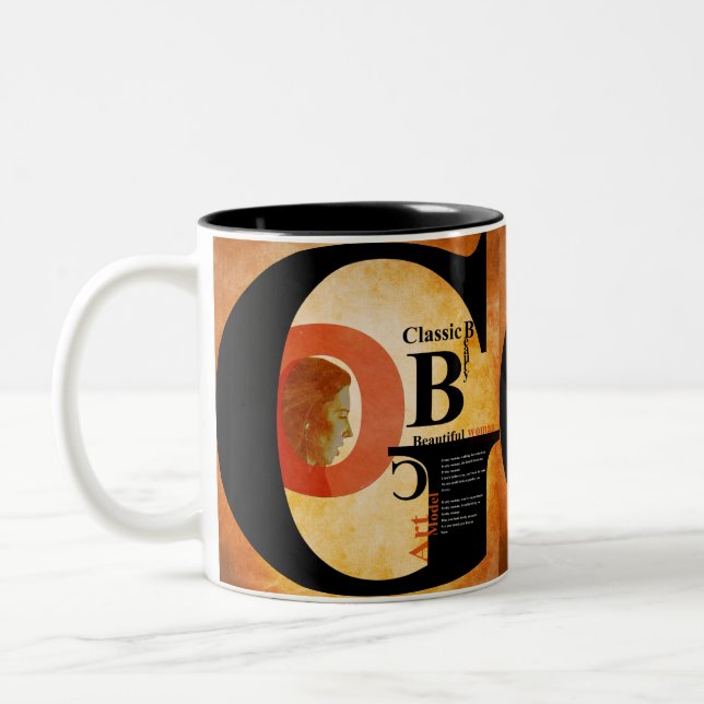 Caneca De Café Em Dois Tons Linda mulher (Esquerda)