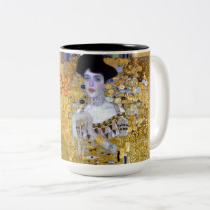 Caneca De Café Em Dois Tons Linda mulher no Dourado Gustav Klimt