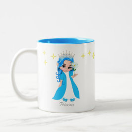 Caneca De Café Em Dois Tons Linda Princesa Fada & Estrelas