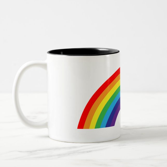 Caneca De Café Em Dois Tons Linda Rainbow Mug (Esquerda)
