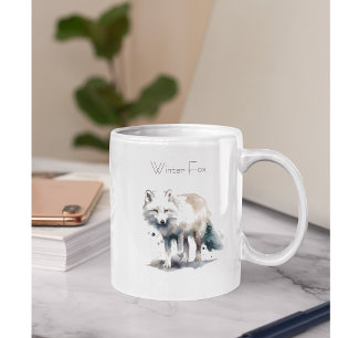 Caneca De Café Em Dois Tons Linda raposa polar personalizável
