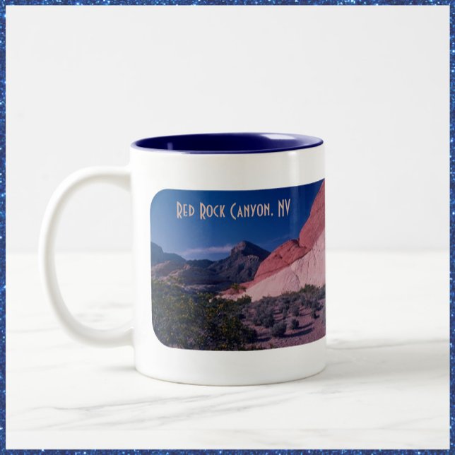 Caneca De Café Em Dois Tons Linda Red Rock Canyon Nevada (Criador carregado)