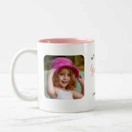 Caneca De Café Em Dois Tons Linda Vovó Moderna com 2 Fotos, Cor-de-rosa