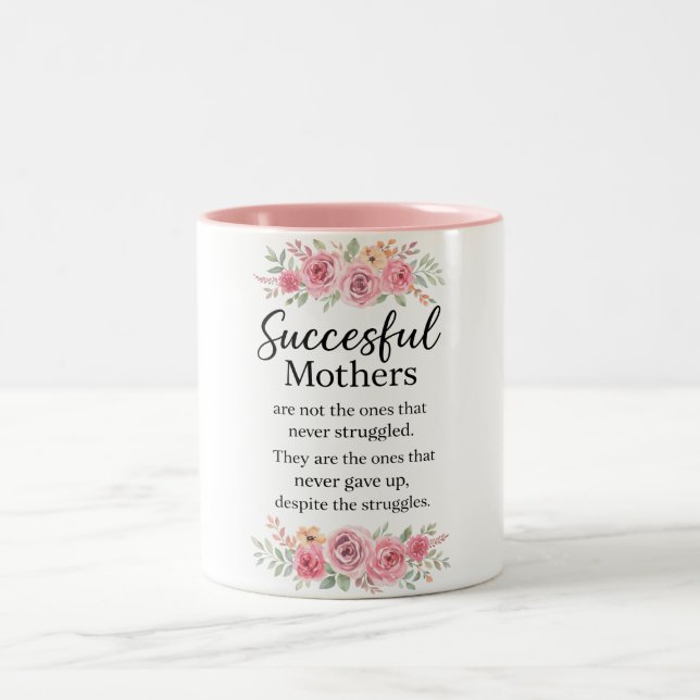 Caneca De Café Em Dois Tons Lindo Feliz Dia das Mães Mamãe (Centro)