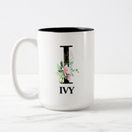 Caneca De Café Em Dois Tons Lindo inicial de monograma I
