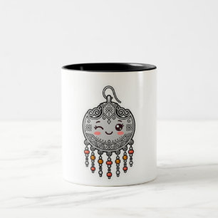 Caneca De Café Em Dois Tons Lindo Kawaii Amazigh Brinco Adesivo de Prata Marro