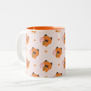 Caneca De Café Em Dois Tons Lindo Pastor Alemão Romântico
