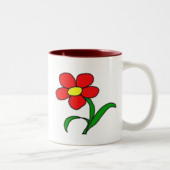 Caneca De Café Em Dois Tons Lindo ramalhete (Direita)