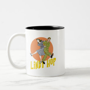 Caneca De Café Em Dois Tons Lindy Salto Swing Dance