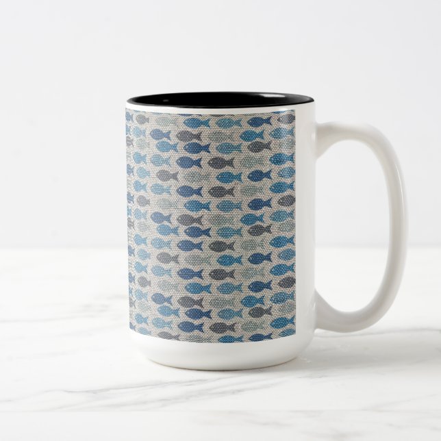 Caneca De Café Em Dois Tons Linen Fish (Direita)