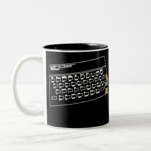 Caneca De Café Em Dois Tons Linha arte do espectro de ZX