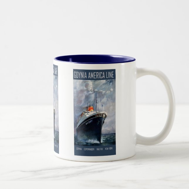 Caneca De Café Em Dois Tons Linha de Gdynia América (Direita)