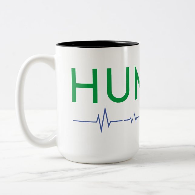 Caneca De Café Em Dois Tons Linha de vida dos direitos humanos (Esquerda)