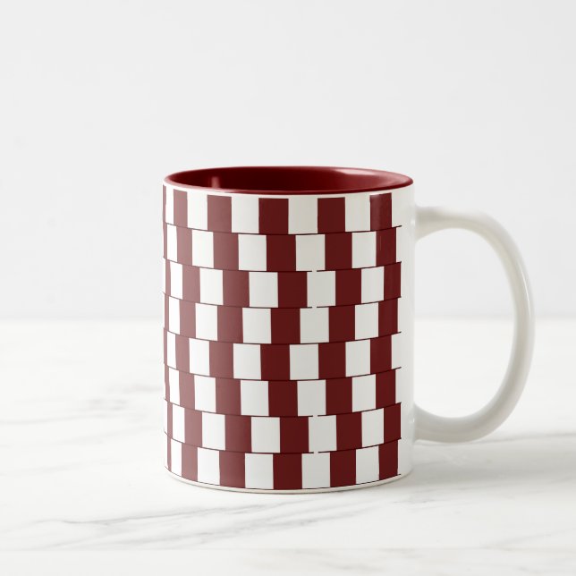 Caneca De Café Em Dois Tons Linhas confusas Bordéus (Direita)