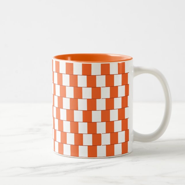 Caneca De Café Em Dois Tons Linhas confusas Laranja (Direita)