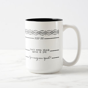 Caneca De Café Em Dois Tons Linhas de medição do café você pode agora fala