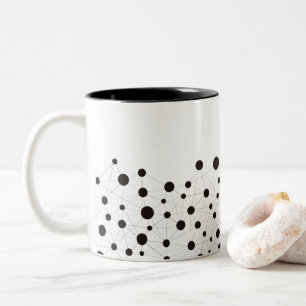 Caneca De Café Em Dois Tons Linhas e pontos