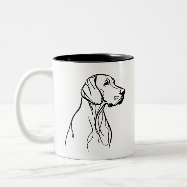Caneca De Café Em Dois Tons Linhas Weim (Esquerda)