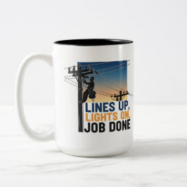 Caneca De Café Em Dois Tons Linhista Profissional Orgulhoso Trabalhador de Ser