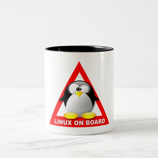 CANECA DE CAFÉ EM DOIS TONS LINUX A BORDO (Centro)