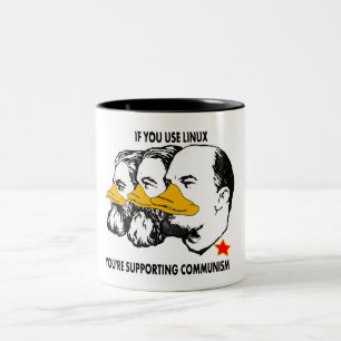 CANECA DE CAFÉ EM DOIS TONS LINUX COMUNISTA MARX ENGELS LENIN