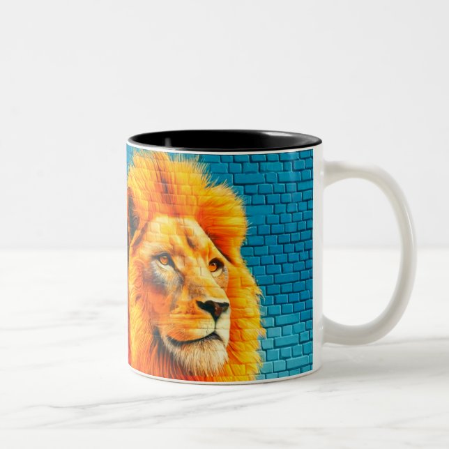 Caneca De Café Em Dois Tons Lion Art (Direita)