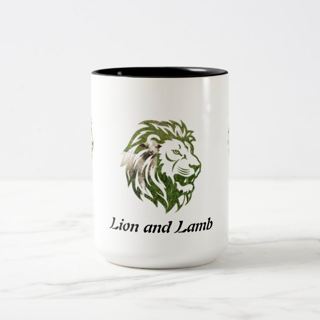 Caneca De Café Em Dois Tons Lion e Lamb design (Centro)