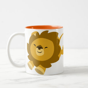 Caneca De Café Em Dois Tons Lion Mug De Cartoon Ecstático