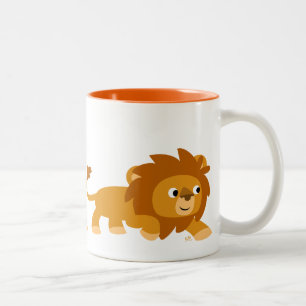Caneca De Café Em Dois Tons Lion Mug de Cartoon Inteligente