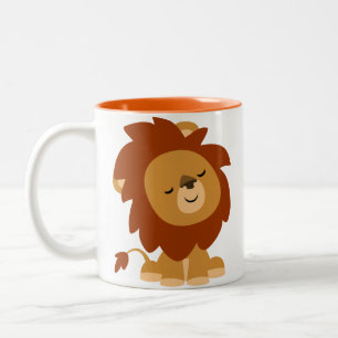 Caneca De Café Em Dois Tons Lion Mug, um belo desenho animado