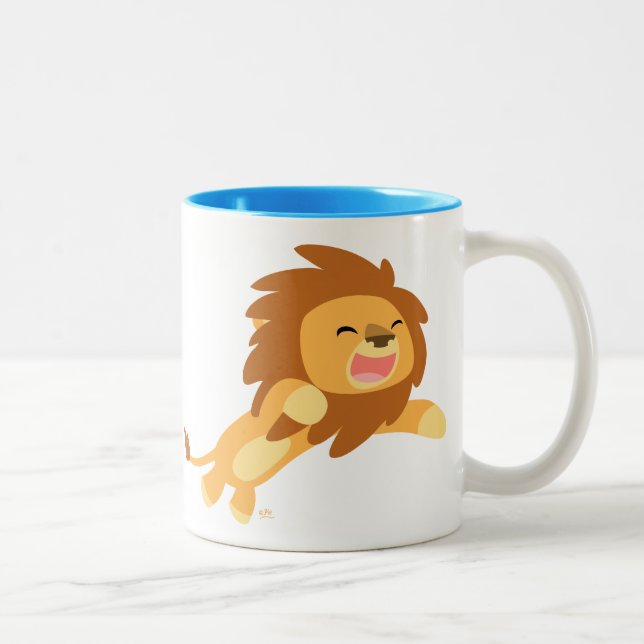 Caneca De Café Em Dois Tons Lion Mug, um belo e alegre cartoon (Direita)