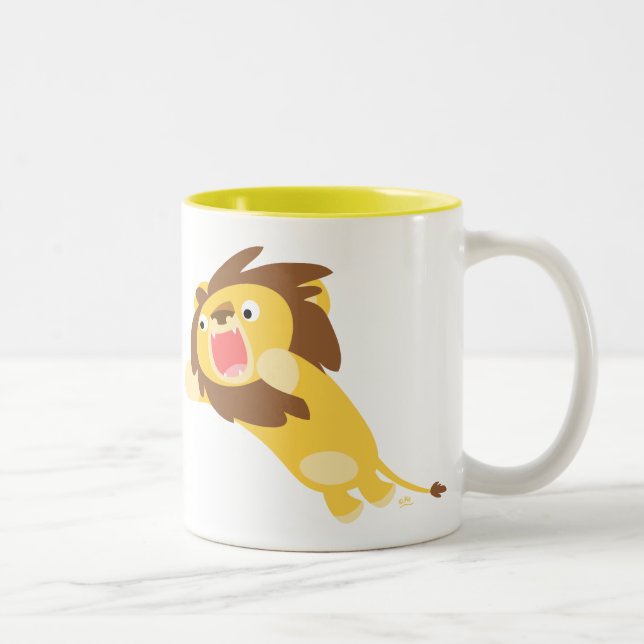 Caneca De Café Em Dois Tons Lion Mug, um cartoon muito faminto (Direita)