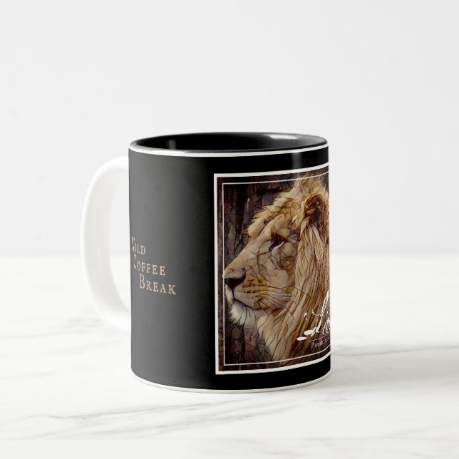 Caneca De Café Em Dois Tons Lion [Two‐tone Mug] (Frente Esquerda)