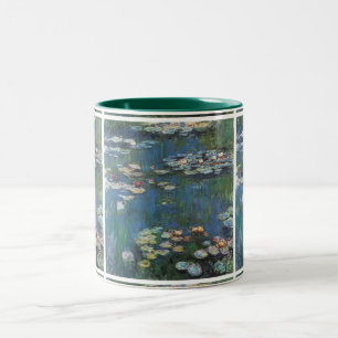 Caneca De Café Em Dois Tons Lírios de água de Claude Monet, pintor impressio