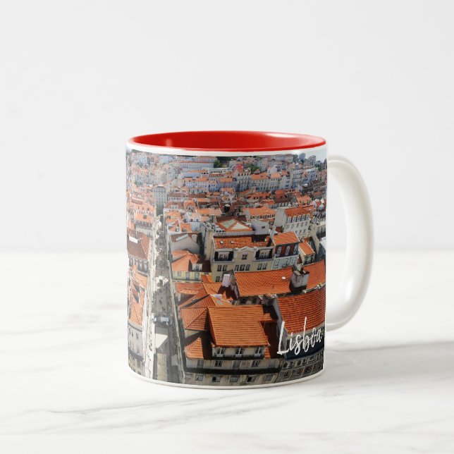 Caneca De Café Em Dois Tons Lisboa-Lisboa-Portugal Real (Frente Esquerda)