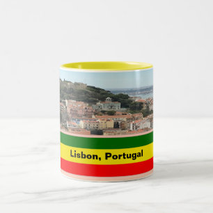 Caneca De Café Em Dois Tons Lisboa, Portugal Skyline