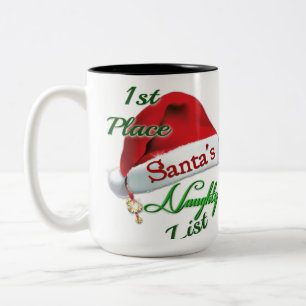 Caneca De Café Em Dois Tons Lista De Natal De Papais noeis De Primeiro Lugar