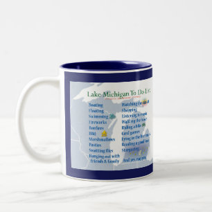 Caneca De Café Em Dois Tons Lista de Tarefas do Lago Michigan