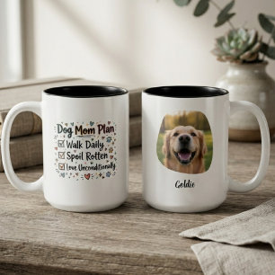 Caneca De Café Em Dois Tons Lista de Verificação de Carvão de Estimação para M